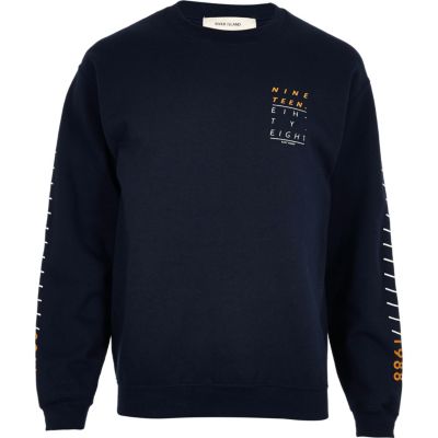 Navy print sweatshirt